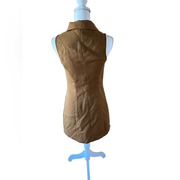 Forever 21 Brown Collared Zip-Front Mini Dress with Pockets - Picture 3 of 5